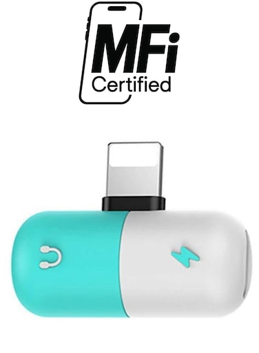 Generic 2-In-1 Dual Lightning Port Splitter Blue/White