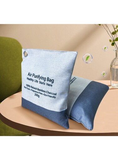 Generic 2 Pcs 200G Activated Charcoal Air Purifier Bags, Bamboo Charcoal Odour Absorber &amp; Air Purifying Bags For Home, Closet, Car, Bathroom, Charcoal Bags Deodorizer, Moisture &amp; Formaldehyde Remover