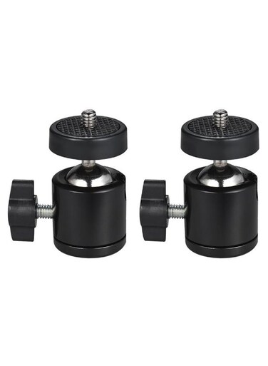 Generic 2-Piece 360 Degree Rotating Tripod Ball Head Black/Silver