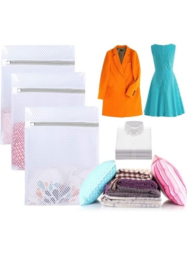 Generic 3 Pieces 50Cm*60Cm Durable And Reusable Wash Bag Travel Organization Bag For Garment, Bath Towels, Bed Sheet