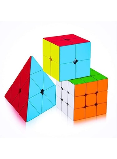 Generic 3 Pieces Rubiks Cube And Pyraminx Pyramid Triangle Rubix Cube