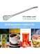 Generic 3 Pieces Stainless Steel Reusable Straw With Attached Filter Spoon And Cleaning Brush Set