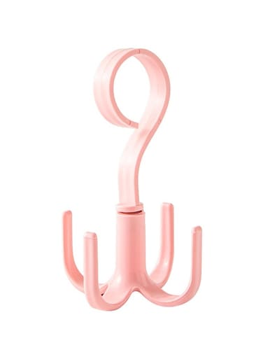 Generic 3 Pieces, Pink, Creative 4 - Claw Rotatable Hook, Multi - Function Storage Hanger For Clothes, Scarves, Bags - Wardrobe &amp; Doorway Use