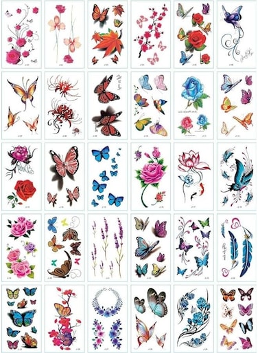 Generic 30 Sheets DIY Temporary Tattoo Fashion Designs For Body