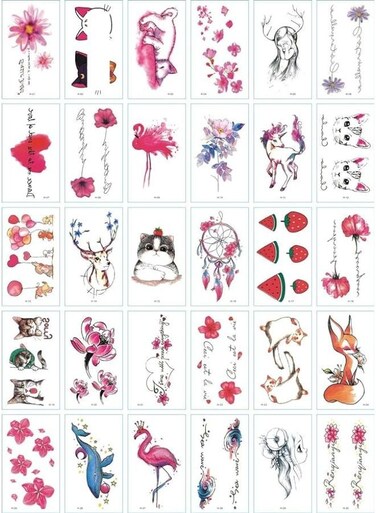 Generic 30 Sheets DIY Temporary Tattoo Fashion Designs For Body
