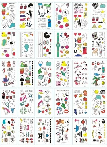 Generic 30 Sheets DIY Temporary Tattoo Fashion Designs For Body