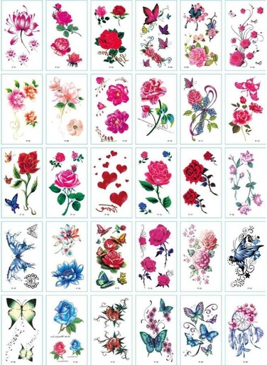 Generic 30 Sheets DIY Temporary Tattoo Fashion Designs For Body
