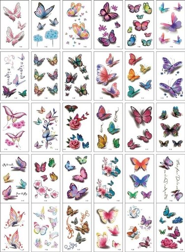 Generic 30 Sheets DIY Temporary Tattoo Fashion Designs For Body