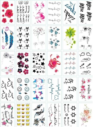 Generic 30 Sheets DIY Temporary Tattoo Fashion Designs For Body