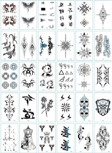 Generic 30 Sheets DIY Temporary Tattoo Fashion Designs For Body
