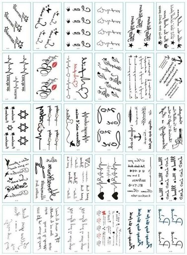 Generic 30 Sheets DIY Temporary Tattoo Fashion Designs For Body