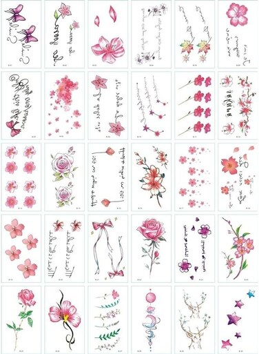 Generic 30 Sheets DIY Temporary Tattoo Fashion Designs For Body