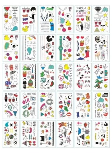 Generic 30 Sheets DIY Kids Temporary Tattoo Fashion Designs For Body