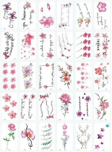 Generic 30 Sheets DIY Temporary Tattoo Fashion Designs For Body