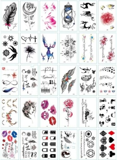 Generic 30 Sheets DIY Temporary Tattoo Fashion Designs For Body