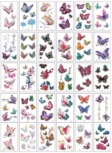 Generic 30 Sheets Temporary Tattoo Beautiful Semi-Permanent Simulation Stickers