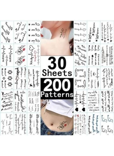 Generic 30 Sheets Temporary Tattoo For Body Arts