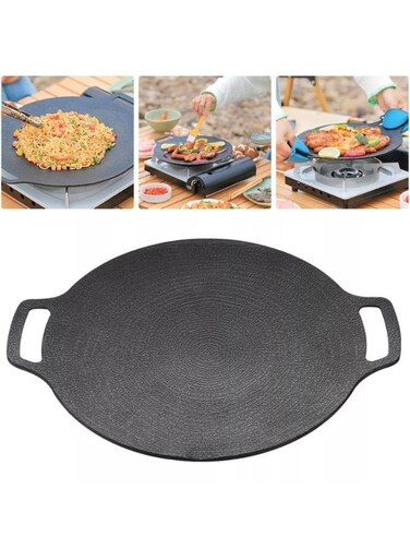 Generic 36Cm Korean Non-Stick BBQ Grill Pan Iron Barbecue Round Hot Plate Outdoor Garden