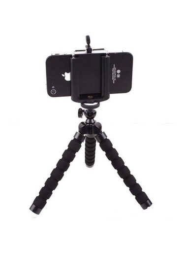 Generic 3-In-1 Mini Flexible Octopus Tripod Mobile Holder Black