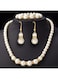 Generic 3-Piece Set Faux Pearl Necklace, Bracelet, Earring Set, Jewelry Accessories Suitable For Ladies Bridesmaids, Weddings, Parties, Dates, Daily Wear