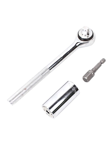 Generic 3-Piece Universal Socket Wrench Set Silver 7mm