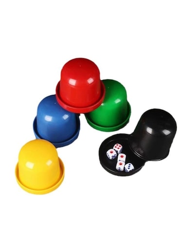 Generic 4 PCs Random Color, Premium Dice Cup Set With Base, Dice Shaker And Dice For Game Entertainment Use