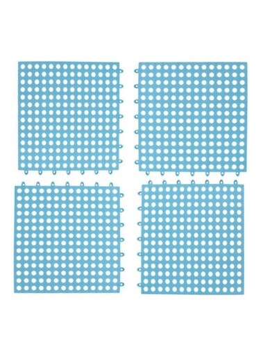 Generic 4 Piece Of Non-Slip Shower Bathroom Square PVC Bathmats Blue 30 X 8 X 30Cm