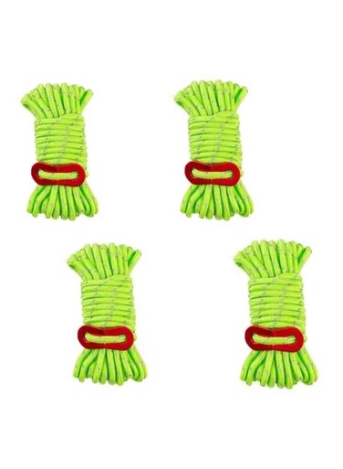Generic 4 Pieces Reflective Nylon Tent Rope Para Cord Parachute Cord Tent Rope Fits Camping Tent Hiking Camping Outdoor Activity
