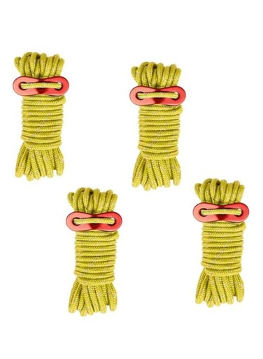Generic 4 Pieces Reflective Nylon Tent Rope Para Cord Parachute Cord Tent Rope Fits Camping Tent Hiking Camping Outdoor Activity