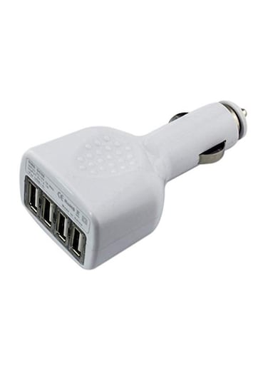 Generic 4-Port USB Car Charger Adapter White