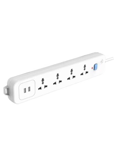 مفتاح تمديد متعدد الاتجاهات رباعي الاتجاهات مع مقبس عالمي، طول الكابل 3 أمتار