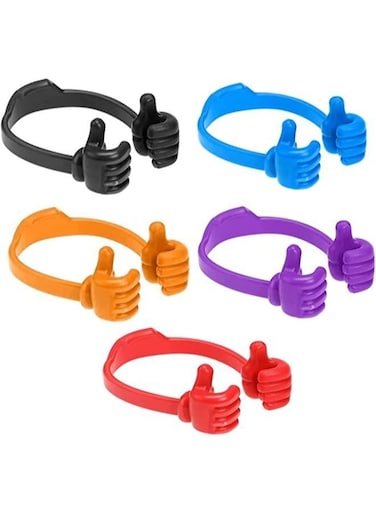 Generic 5 Pieces Phone Stand Adjustable Phone Stand Thumb Smartphone Stand Universal Holder For Phone Smartphone Ok Stand- Multicolored