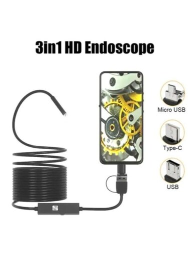 Generic 5.5mm Endoscope Camera For Mobile 3-In-1 USB Type-C Android Flexible Cable Surveillance Camera Size: 10M