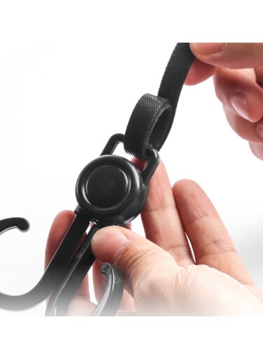 Generic 5 PCs Universal Front Dual Hooks For Electric Vehicles, Motorcycles, Bicycles, Scooters And Baby Strollers Plastic Black 360 Degree Adjustable Hanging Hook