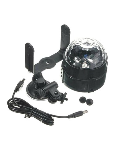 Generic 5V LED Stage Lights Rotating Ball Black 13Cm