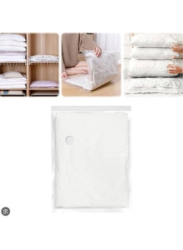 Generic 60*80Cm Vacuum Storage Bags With Zipper Household Clothing Storage Bag Thickening Compression Bag Transparent Suction Compression Bag Vacuum Bag