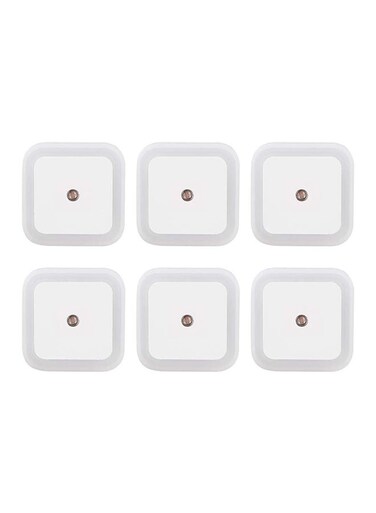 Generic 6-Piece Auto Sensor Mini LED Night Light White 10Cm