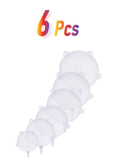Generic 6-Piece Stretch Lids Set Clear