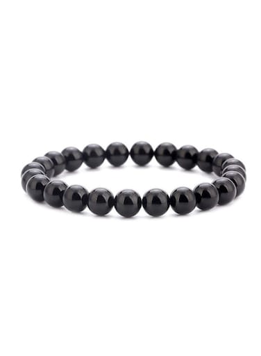 Generic 8mm Black Turquoise Elastic Bracelet Yoga Beads Bracelet