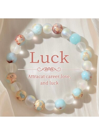 Generic 8mm Natural Shoushan Stone Beads Bracelet, Meaning Healthy &amp; Luck Elastic Bangle For Women