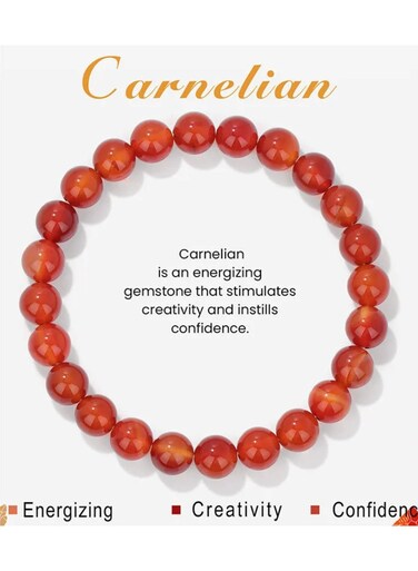 Generic 8mm Natural Stone Bracelet Elastic Beads Handmade Bracelets Inspirational Gifts With Message Card