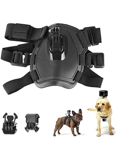 حامل كاميرا الحركة للكلاب قابل للتعديل، متوافق مع كاميرات GoPro Hero 7 و6 و5 و4، وحامل حزام الصدر لكاميرا Xiaoyi الرياضية.