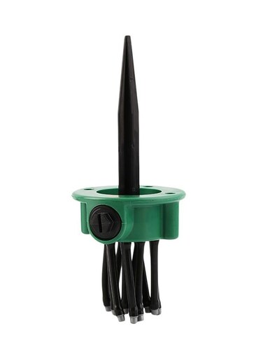 Generic Automatic 360 Degree Multi Head Lawn Sprinkler Black/Green 10 X 9cm