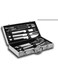 Generic Barbecue Cutlery Set 10 Pieces Stainless Steel Tool Grill Accessories In Aluminium Case For Camping Outdoor