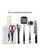 Generic Camp Kitchen Utensil Organizer Travel Set Portable BBQ Camping Cookware Stainless Steel Utensils Travel Kit Outdoor Equipment Cutting Board Tongs Scissors Knife Ladle Spatula