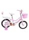 دراجة أطفال عادية مزودة بعجلات مساعدة، وسلة وردية اللون، ومقعد خلفي، وعجلات مقاس 14 بوصة، للبنات