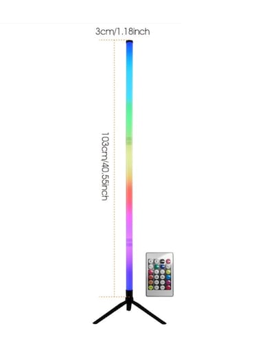 Generic Colorful RGB Floor Light Bar 120Cm Remote Control Sound-Activated Ambient Light Suitable For Bedroom Living Room Corner Live Streaming Gaming Room With Colorful Lighting Ideal