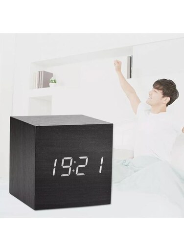 Generic Digital LED Alarm Clock Wood Desk Clock Table Decor Glow Clock Home