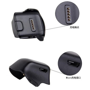 شاحن قاعدة توصيل عام لساعة سامسونج جير فيت R350 الذكية، أسود اللون