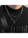 Generic Double-Layer Necklace Men's Trendy Sweater Chain Light Luxury Niche Design Hip-Hop Style